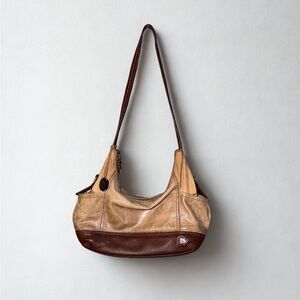 Two-Tone Leather Shoulder Bag